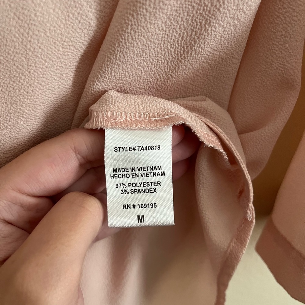 Pink V-Neck Blouse - Picture 5 of 7
